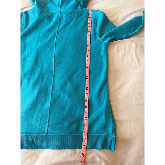 NWT Calvin Klein Teal Turquoise Funnel Neck Crisscross Sweatshirt Size Small S - Picture 8 of 12